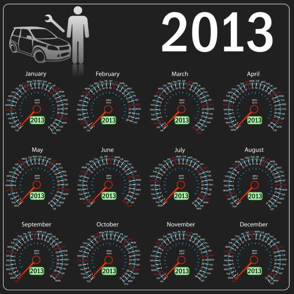 Creative 2013 Calendars design elements vector set 02