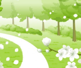 Road and the woods design vector