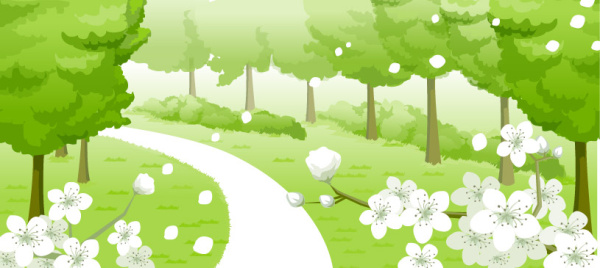 Road and the woods design vector