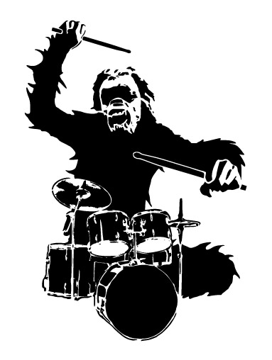 Chimpanzees and drums design vector
