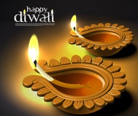 India Diwali elements backgrounds vector 03