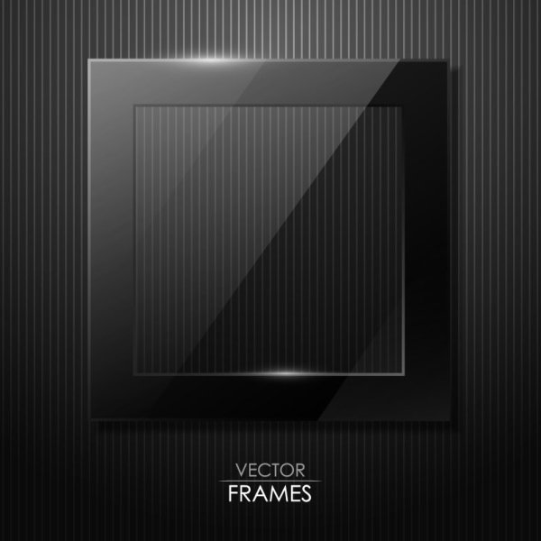 Black texture frame design vector 01