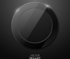 Black texture frame design vector 02