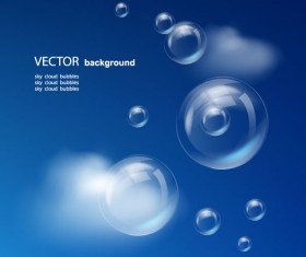 Set of Sky cloud bubbles vector backgrounds 01