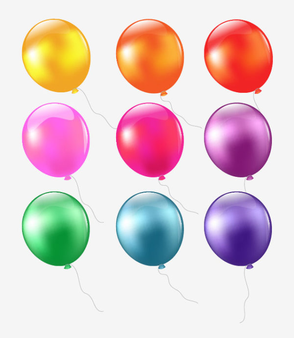 Colorful Balloon mix design vector 01