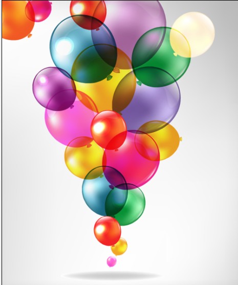 Colorful Balloon mix design vector 03