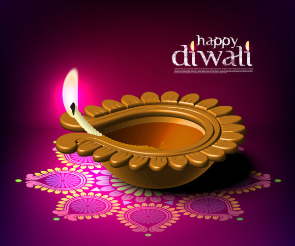 India Diwali elements backgrounds vector 04