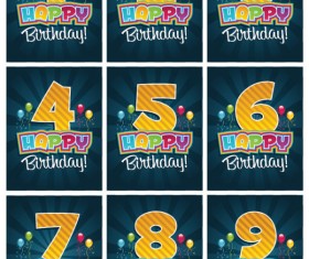 Happy Birthday Number card vector