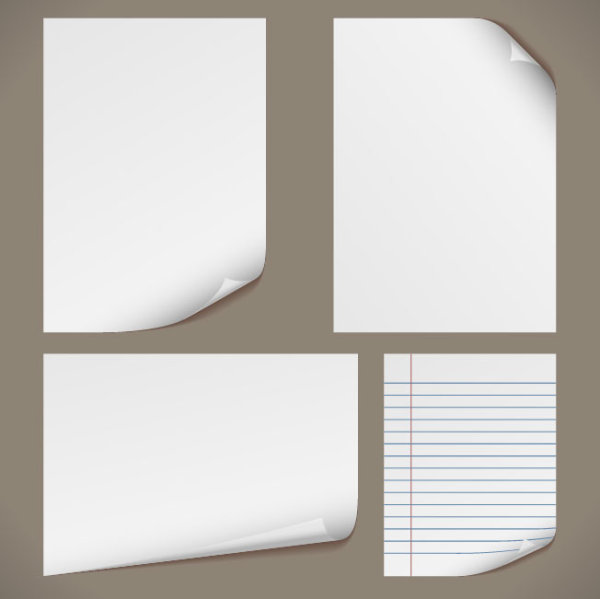 Set of Blank paper design vector material 07