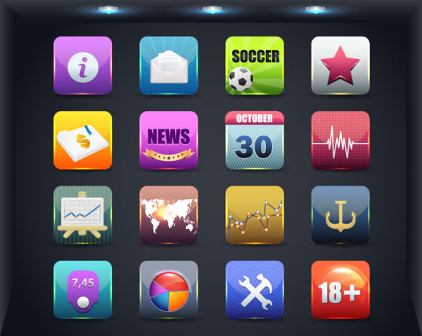 Creative Mobile application icon set 01