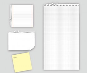 Set of Blank paper design vector material 24