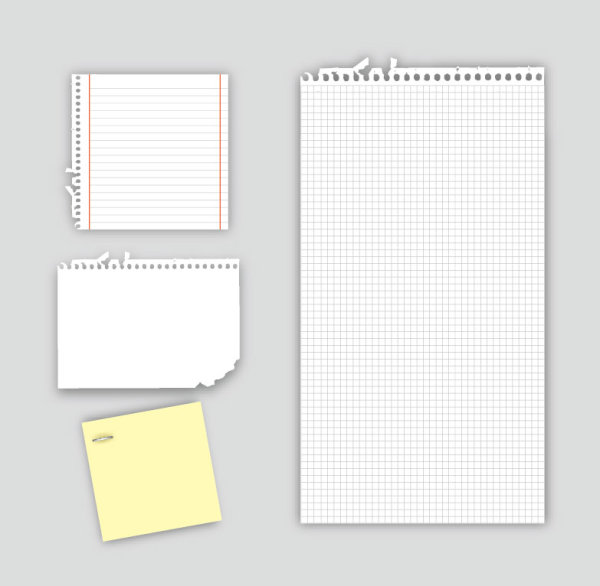 Set of Blank paper design vector material 24