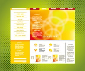 Yellow style website theme template vector 02
