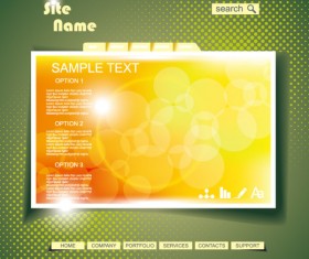 Yellow style website theme template vector 03