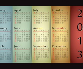 Elements 2013 Calendar design vector graphics 03