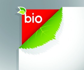 Corner template bio design vector 03