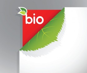 Corner template bio design vector 04