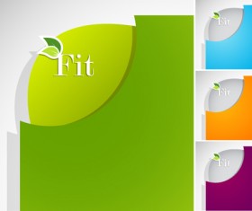 Corner template bio design vector 05