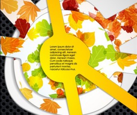 Set of Autumn multi layered background vector 03