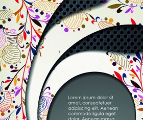 Set of Autumn multi layered background vector 05