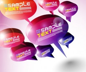 Backgrounds with 3D shapes vector graphic 02