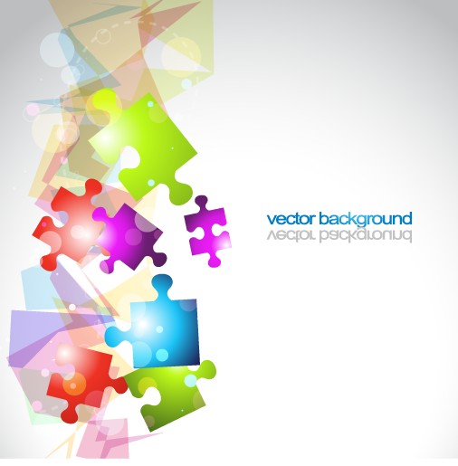 Backgrounds with 3D shapes vector graphic 03