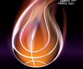 Abstract of Ball with flame design vector 01