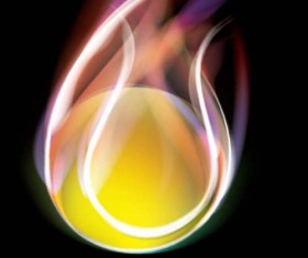 Abstract of Ball with flame design vector 02