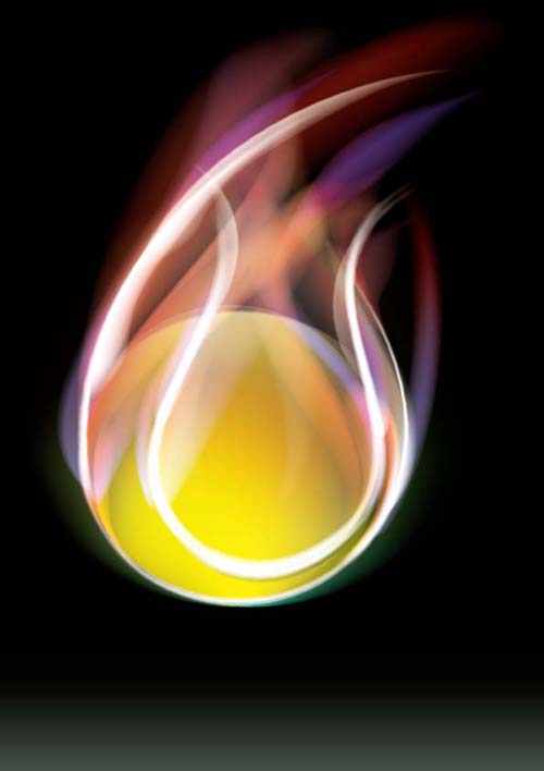Abstract of Ball with flame design vector 02