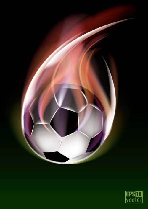Abstract of Ball with flame design vector 03
