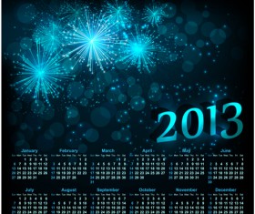 Sparkling Black style Calendars 2013 vector 01