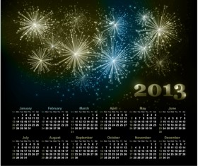 Sparkling Black style Calendars 2013 vector 02