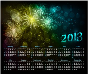 Sparkling Black style Calendars 2013 vector 03