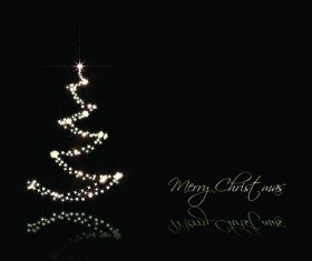 Black style Merry Christmas Cards vector 01
