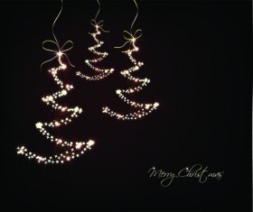 Black style Merry Christmas Cards vector 02