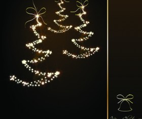 Black style Merry Christmas Cards vector 03