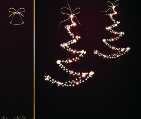 Black style Merry Christmas Cards vector 04