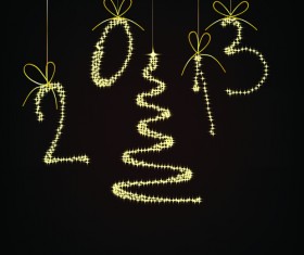 Black style Merry Christmas Cards vector 05