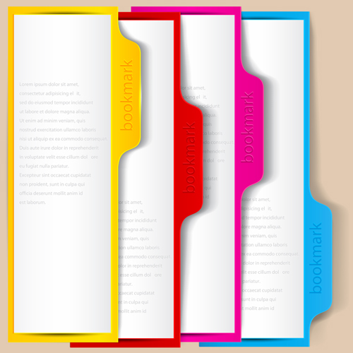 Set of Bookmarks design elements vector graphic 03