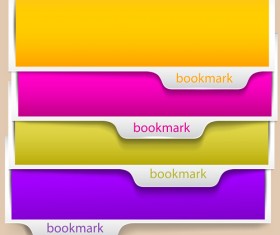 Set of Bookmarks design elements vector graphic 04