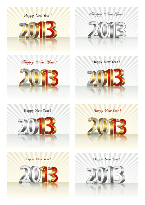 Bright 2013 New Year design vector material 01