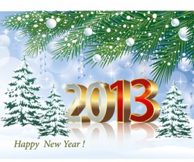 Bright 2013 New Year design vector material 02