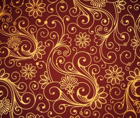 Set of Brown Paisley patterns vector material 05