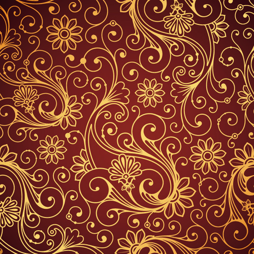 Set of Brown Paisley patterns vector material 05