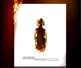 Set of Burning paper backgrounds vector 01