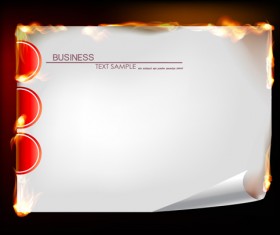 Set of Burning paper backgrounds vector 05