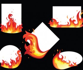 Set of Burning paper vector art 05