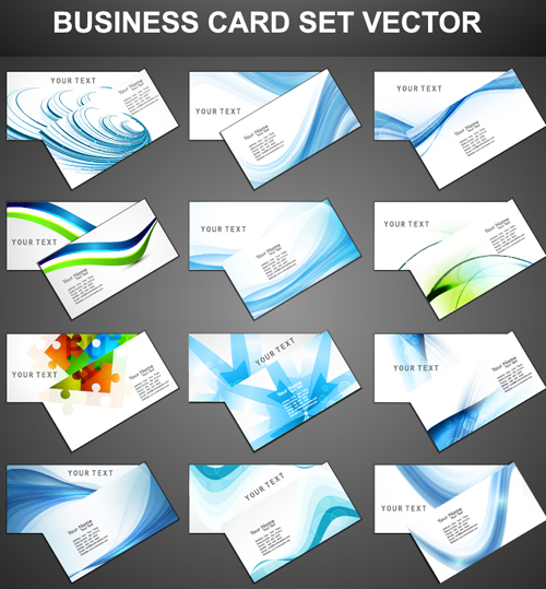 Set of Fashion Business cards design vector 02