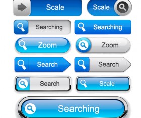 Set of Web Glass Buttons mix vector 03