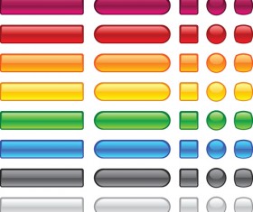 Set of Web Glass Buttons mix vector 04